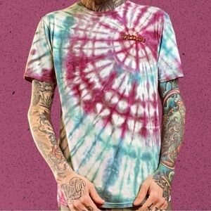 Custom streetwear tie dye tourist t shirt lady liberty mens L aop